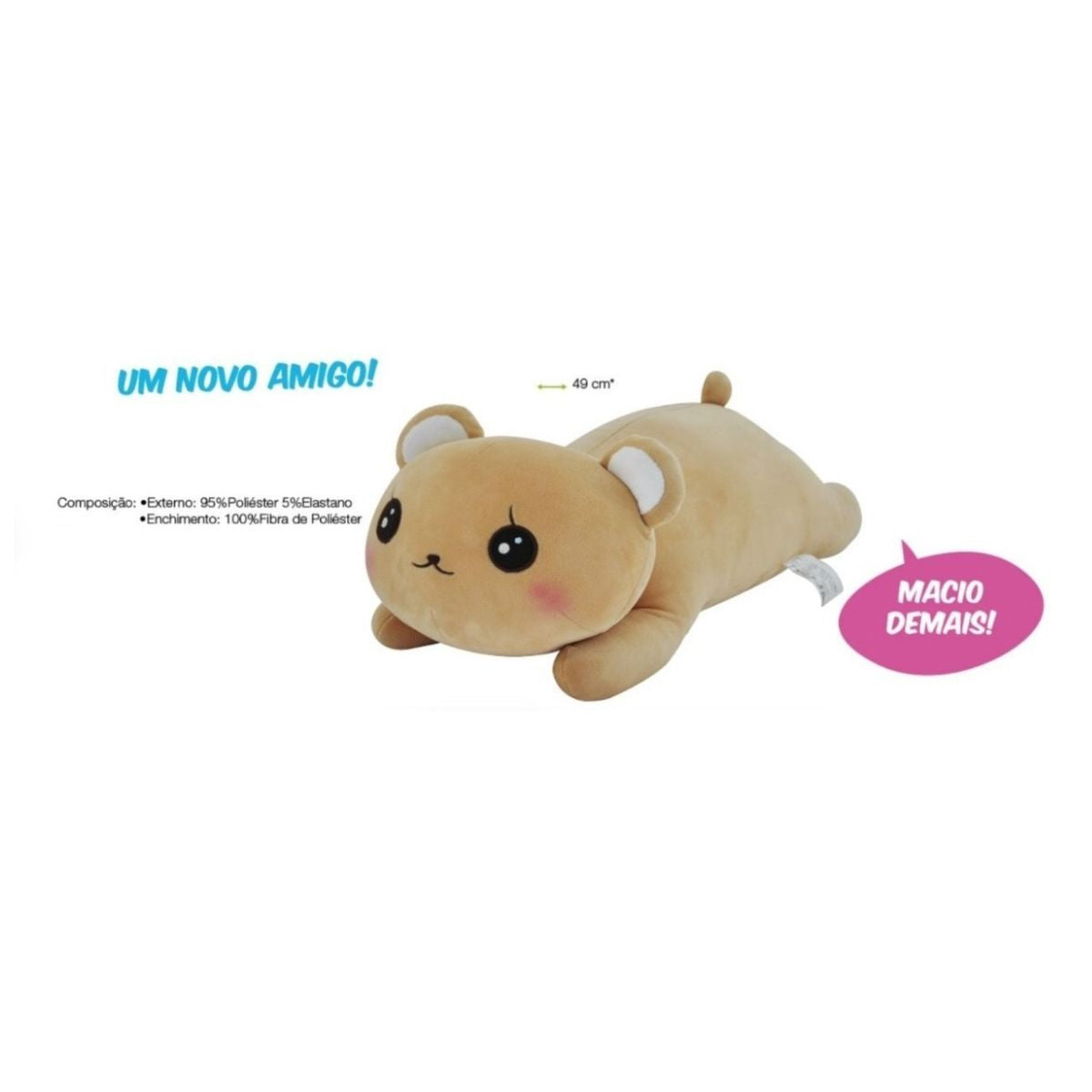 Almofada Pelúcia Urso Deitado - CAA Toys Almofada Pelúcia Urso Deitado - CAA Toys